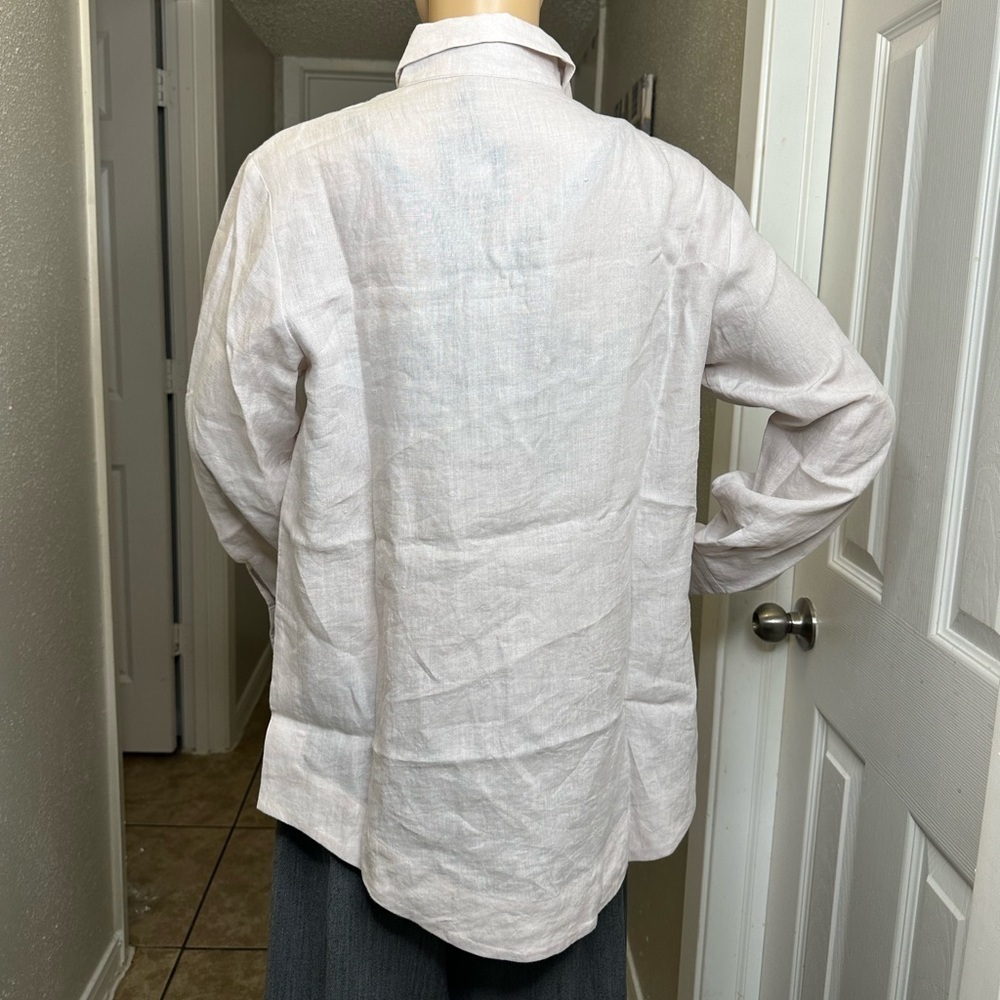Jarbo Button Down Shirt White Cotton Blend Long Sleeve size 2. US medium - Picture 2 of 16